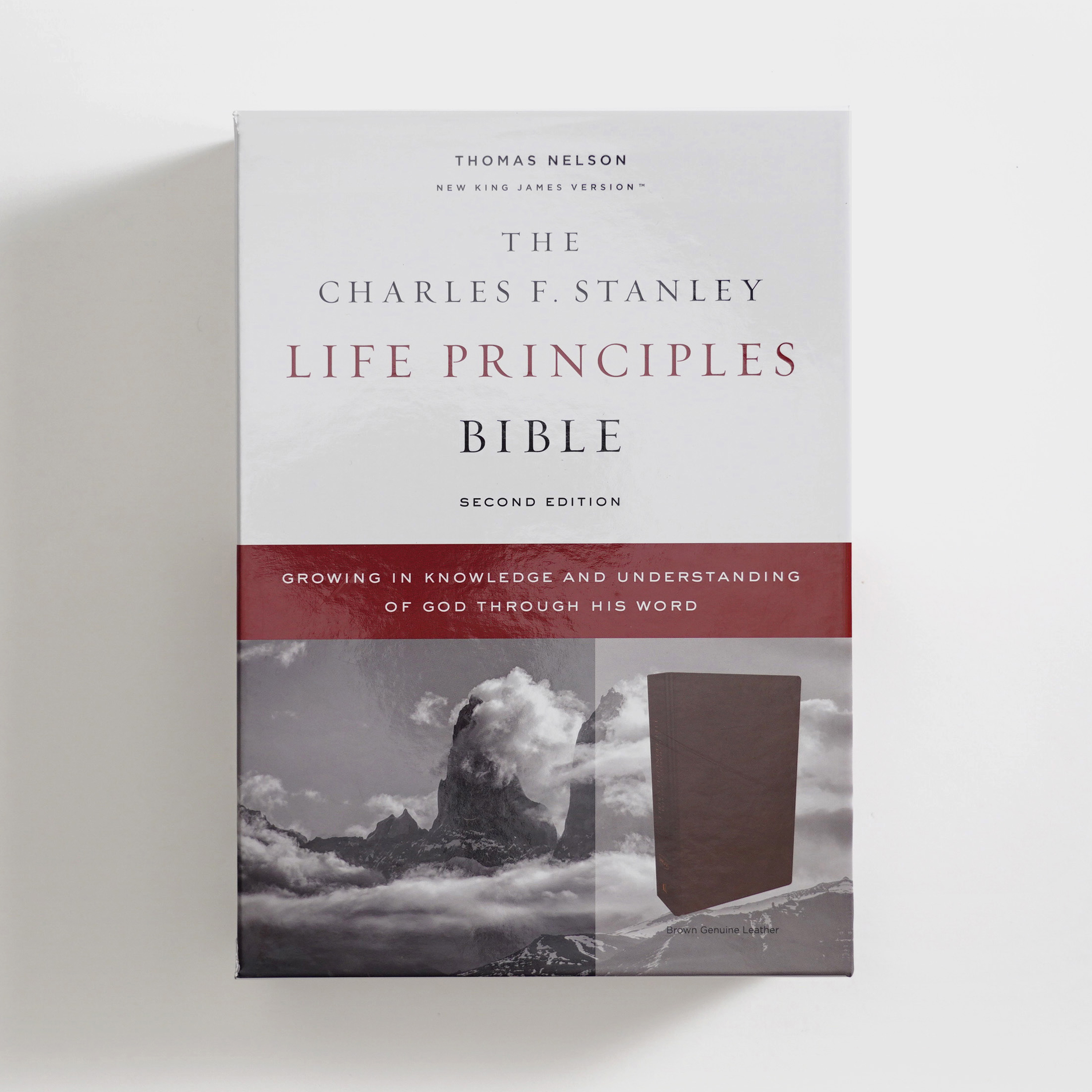 The Charles F. Stanley Life Principles Bible 2nd Edition, NKJV - Genuine Brown Leather